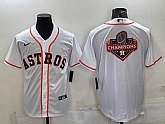 Men's Houston Astros White Champions Big Logo Stitched MLB Cool Base Nike Jersey,baseball caps,new era cap wholesale,wholesale hats